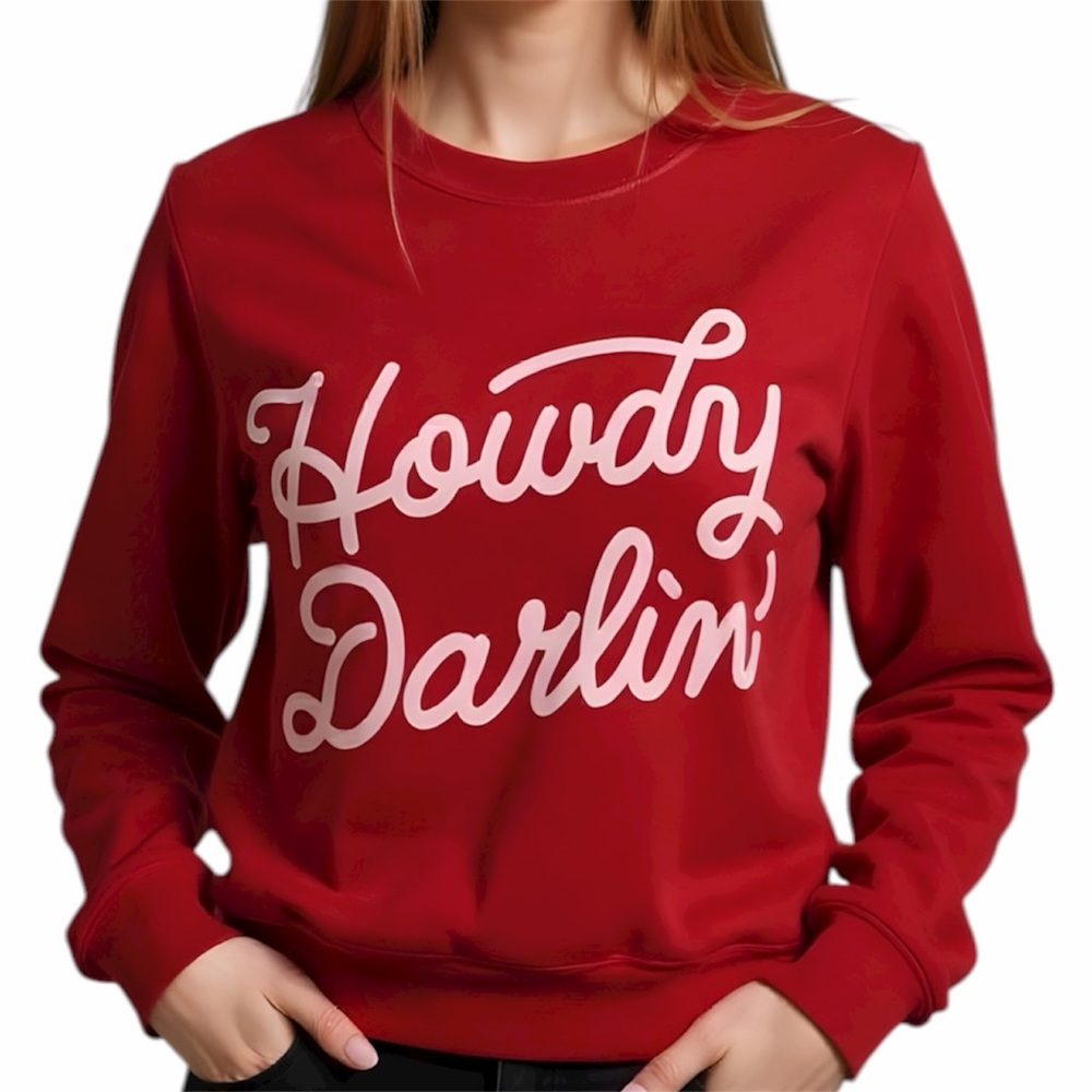 Women's‎ Howdy Darlin' Graphic Sweatshirt Red Casual Fall